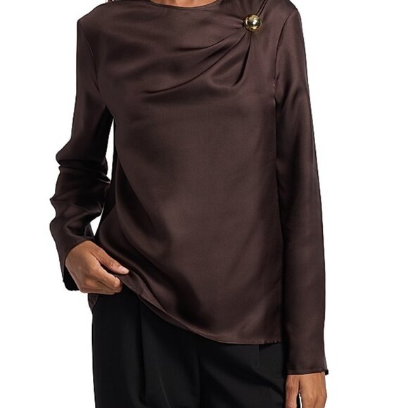 NWT LouLou de Saison Azae Draped Blouse, XS - Picture 2 of 3